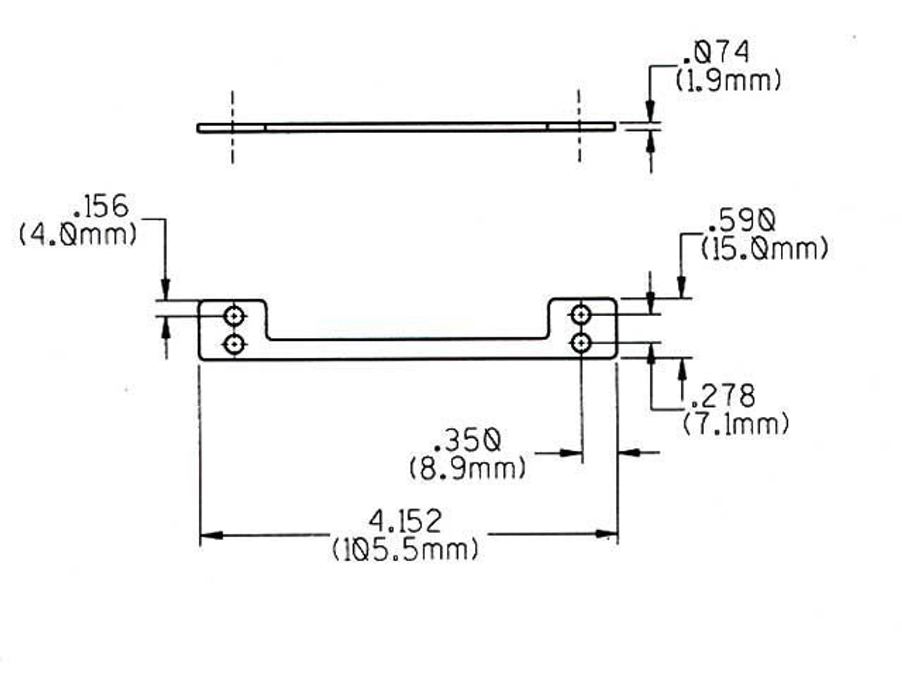 Mounting Plate/ Bracket, 4 Hole, 37/16 MultiPoint Sash Lock
