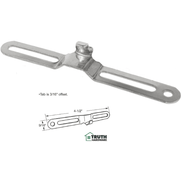 Truth Hardware 41/2" Steel Casement Window Latch Keeper with 3/16" Offset