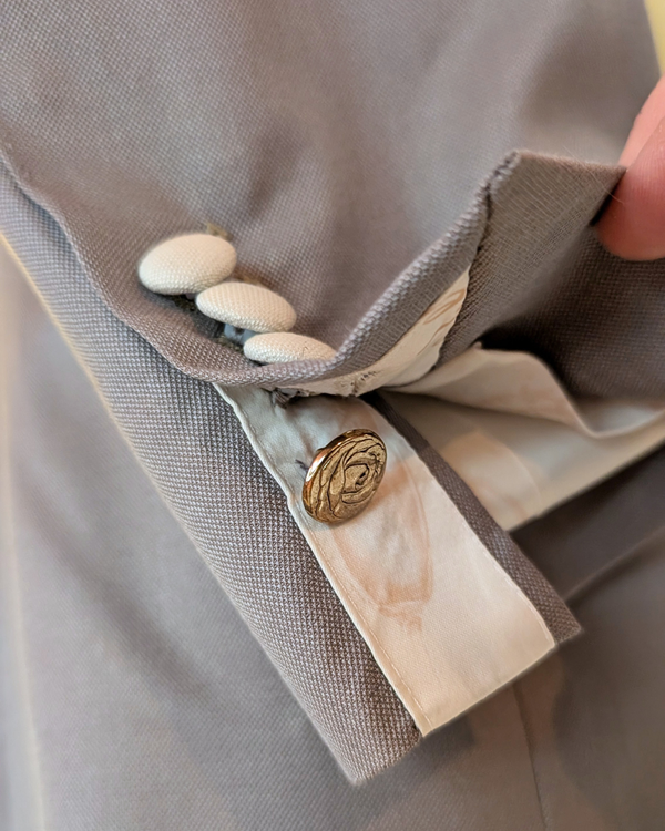 Orchid - silver grey tuxedo jacket with ivory contrast