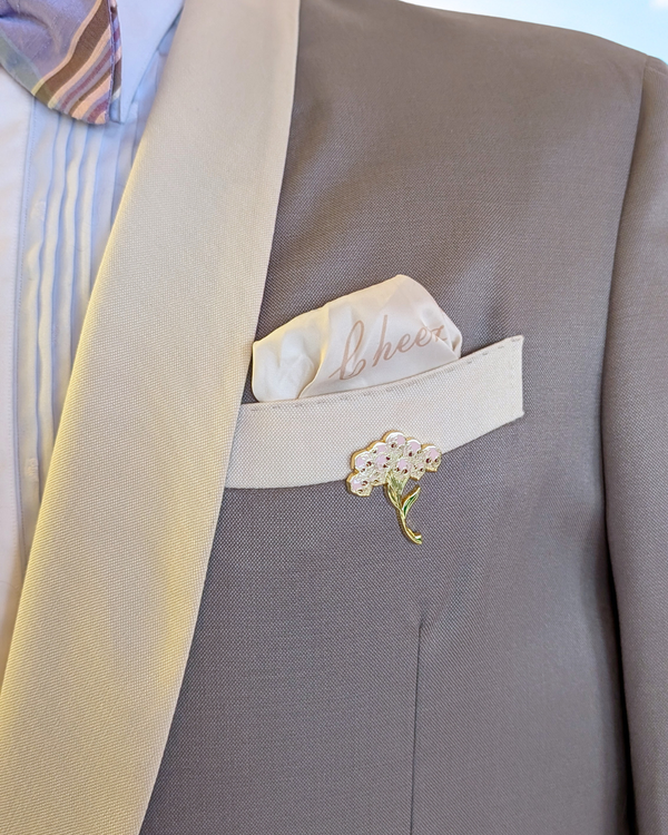 Orchid - silver grey tuxedo jacket with ivory contrast