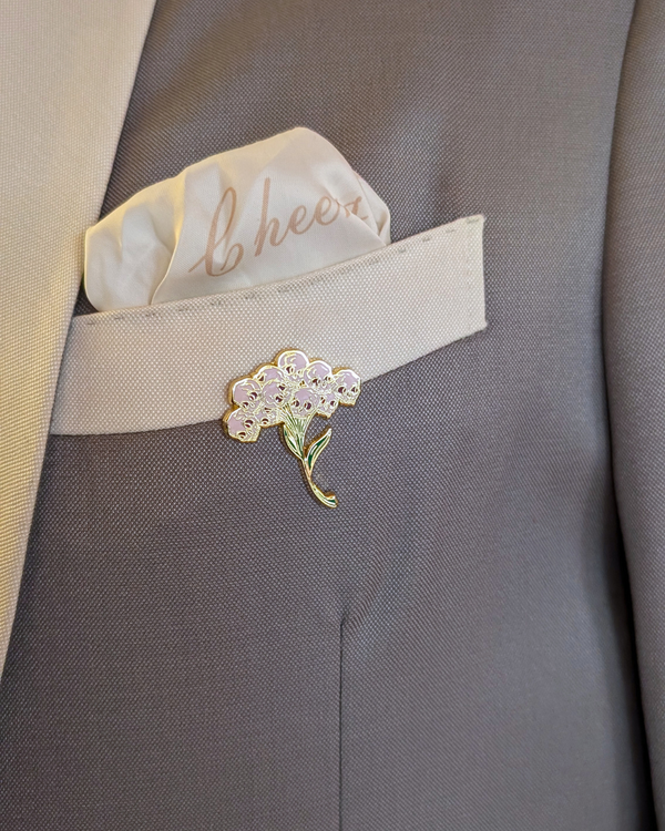 Orchid - silver grey tuxedo jacket with ivory contrast