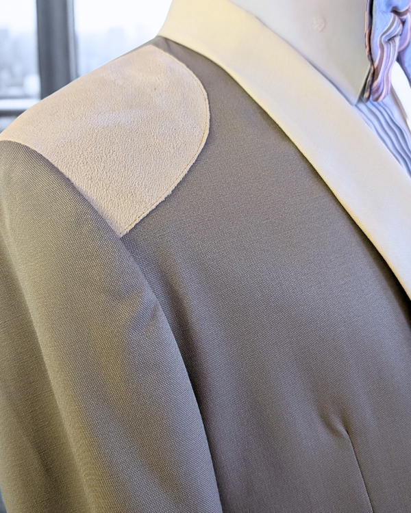 Orchid - silver grey tuxedo jacket with ivory contrast