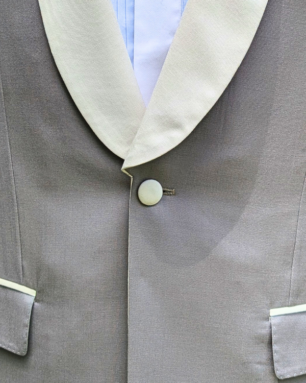 Orchid - silver grey tuxedo jacket with ivory contrast