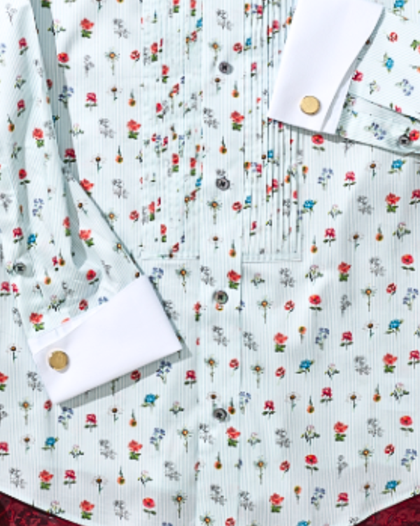 Flower Power Button-Down Tuxedo Shirt