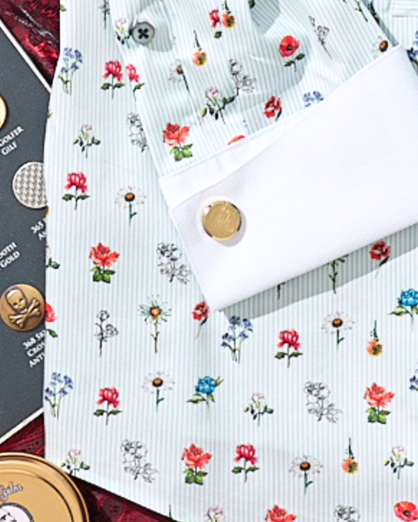 Flower Power Button-Down Tuxedo Shirt