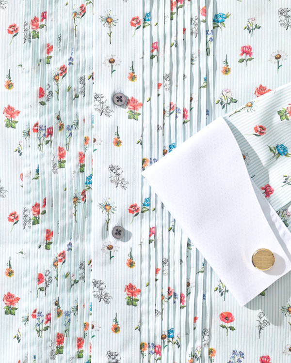 Flower Power Button-Down Tuxedo Shirt