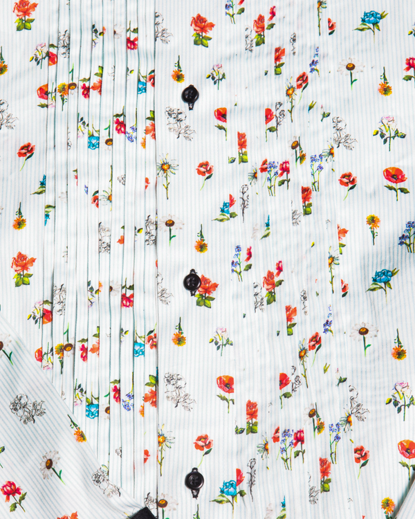 Flower Power Button-Down Tuxedo Shirt