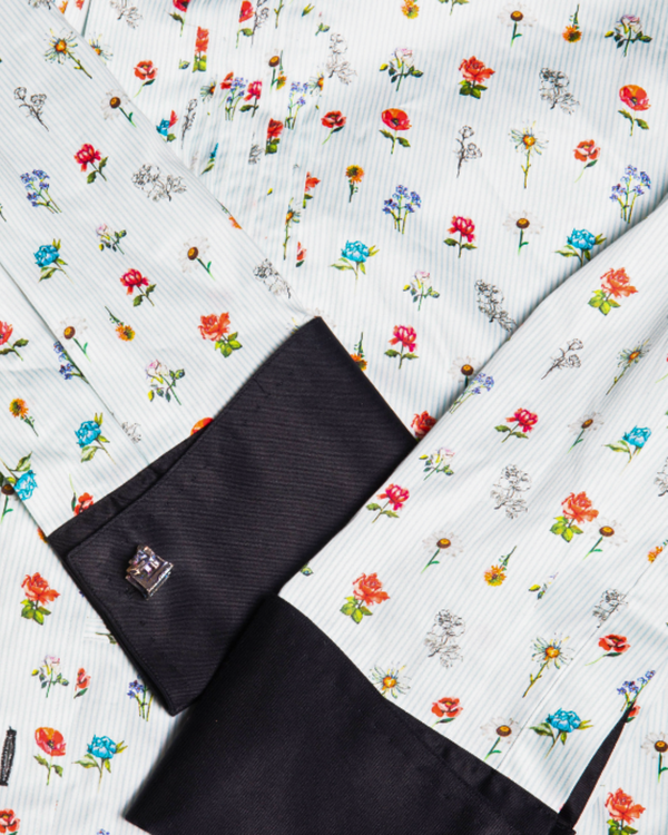 Flower Power Button-Down Tuxedo Shirt
