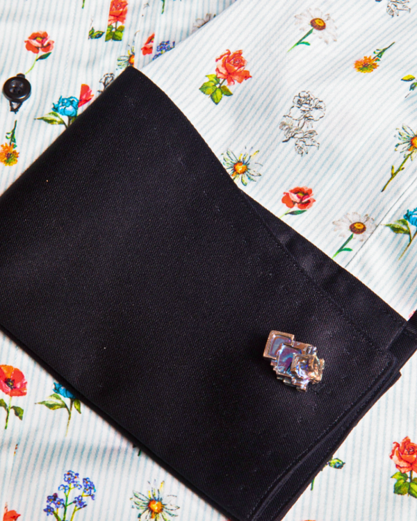 Flower Power Button-Down Tuxedo Shirt