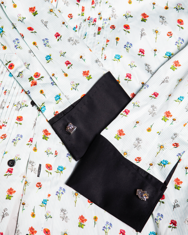 Flower Power Button-Down Tuxedo Shirt