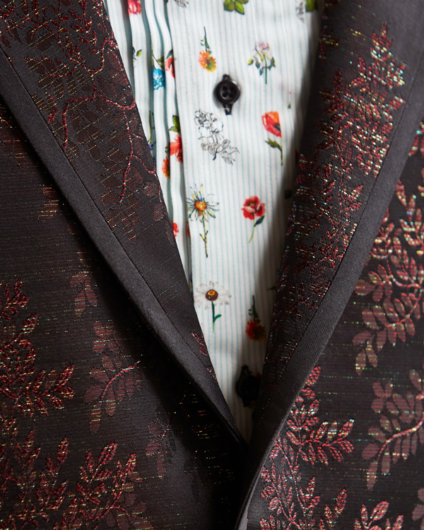 Flower Power Button-Down Tuxedo Shirt
