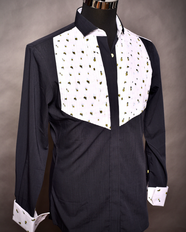 Bumblebee Button-Down Tuxedo Shirt