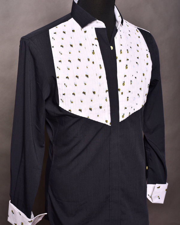 Bumblebee Button-Down Tuxedo Shirt