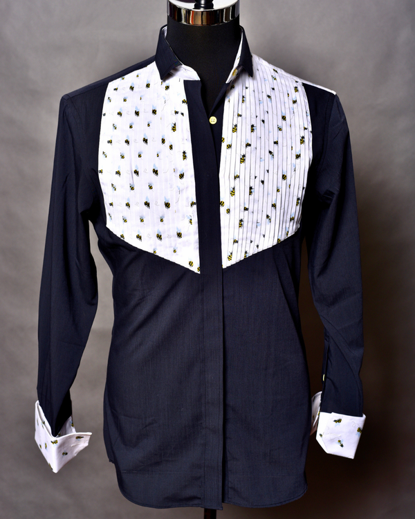 Bumblebee Button-Down Tuxedo Shirt