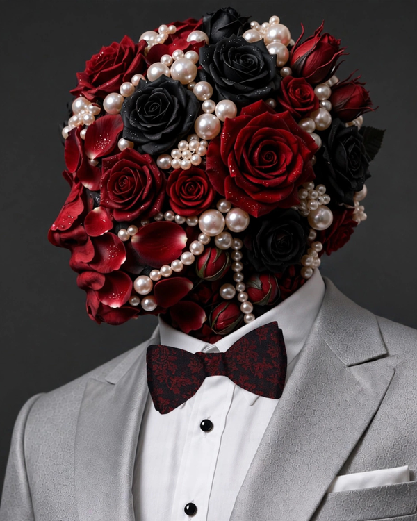Red Floral Jacquard Bow Tie