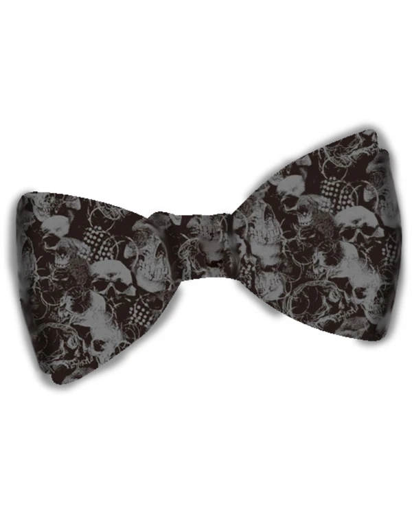 Skull Satin Bow Tie