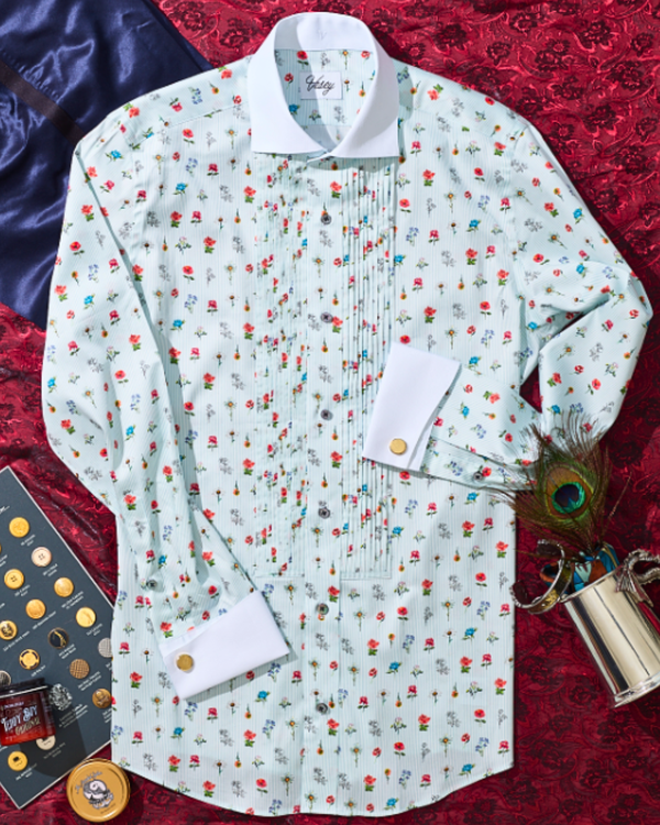 Flower Power Button-Down Tuxedo Shirt
