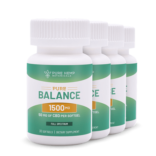 1,500mg Pure Balance CBD Softgels: Subscribe and Save 4 Count