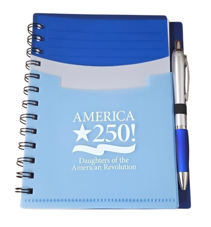 America 250! Spiral Notebook w/Pen (Black Ink) - DAR Shopping