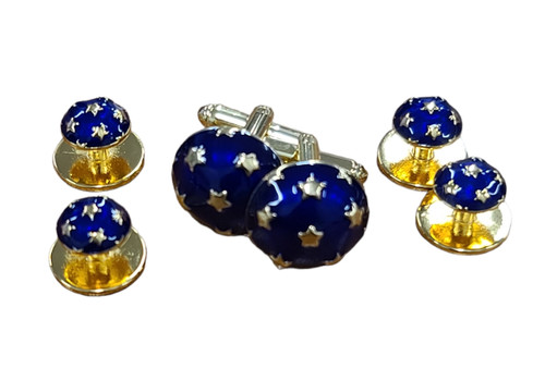 Blue Star Cufflinks& Studs Set