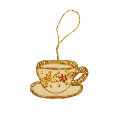 Velvet Tea Cup Ornament