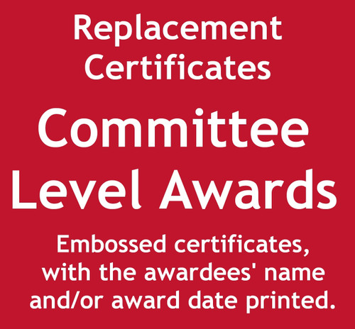 Replacement Certificate - Committee Level