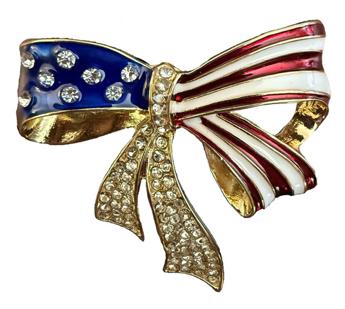 Patriotic Bow Pin/Neckslide
