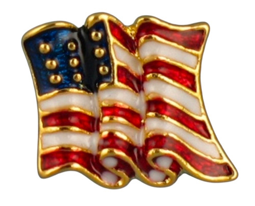 Enamel Small Waving Flag Pin