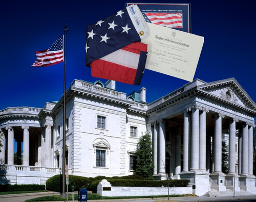 US Flag/Certificate (Flown over Memorial Continental Hall)