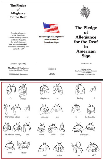 Pledge of Allegiance for the Deaf Tri-Fold Card - DAR Shopping