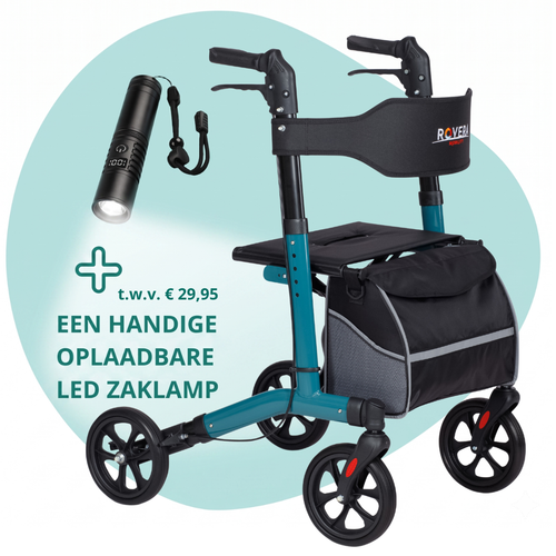 Easy Lichtgewicht Rollator - Groen + LED Zaklamp