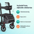 Lichtgewicht dubbel opvouwbare rollator