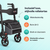 Lichtgewicht dubbel opvouwbare rollator