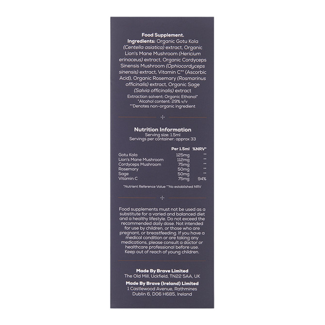 Ancient + Brave Brave Clarity Mushroom Tincture 50ml