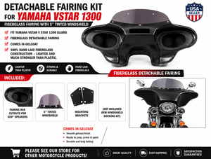 NEW BATWING FAIRING WINDSHIELD 4 YAMAHA VSTAR V STAR 1300 GUARD FIBERGLASS