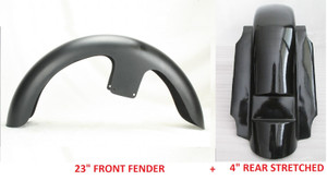 23"FRONT+ 4" EXTENDED REAR FENDER  STRETCHED SUMMIT 4 HARLEY TOURING 1993-2008