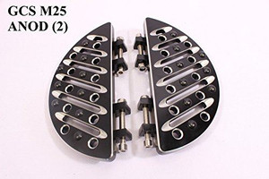 GCS M25 BLACK (2) BILLET FOOTBOARD FLOORBOARDS PASSENGER REAR HARLEY TOURING &FL