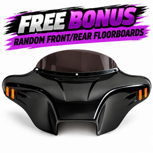 PAINTED BATWING FAIRING WINDSHIELD FIT HARLEY TOURING ROAD STREET GLIDE ABS 4X5"