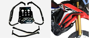 CRASH BAR ENGINE GUARD Upper Lower FULL  4 HONDA CRF250 Rally Skid Plate 2017-22
