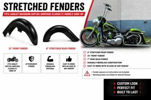 Cholo Harley Davidson Heritage Classic Softail 21" FL Front & 6" Rear Fender