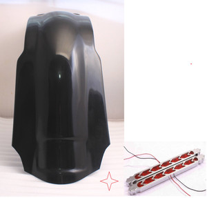 4” STRETCHED REAR FENDER COVER W LIGHTS HARLEY TOURING ROAD KING ULTRA GELCOAT