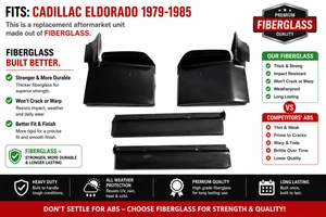 For CADILLAC ELDORADO 1979-1985 FRONT FIBERGLASS BUMPER FILLERS (SET OF 4) BLACK