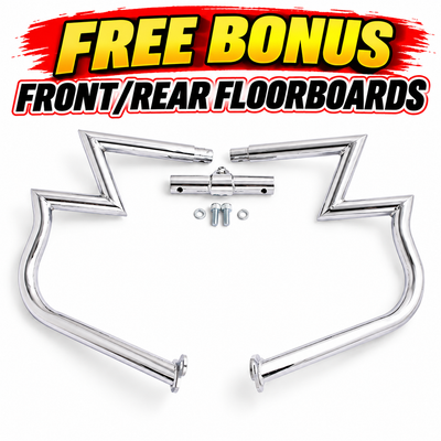 ENGINE GUARD HIGHWAY CRASH BAR 4 TOURING ROAD KING STREET GLIDE 09-21 1.25" TUBE