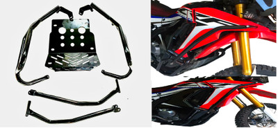 FULL CRASH BAR ENGINE GUARD 4 HONDA CRF250 Rally Upper Lower Skid Plate 2017-22