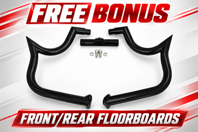 ENGINE GUARD HIGHWAY CRASH BAR BLACK 4 HARLEY TOURING ROAD KING  ULTRA FL 1.5"