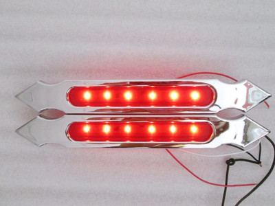 LED Tail Light Chrome Fits Harley-Davidson Touring Custom Bagger 9.25" x 1" x 1" LED Plastic