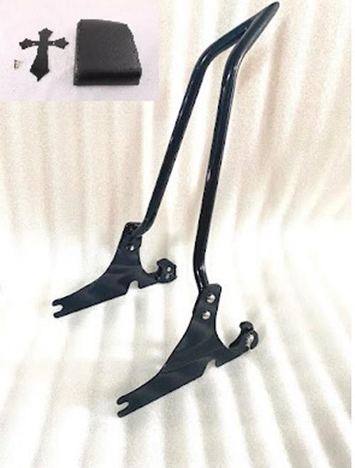 TALL BACKREST SISSY BAR BLACK PAD HARLEY SOFTAIL HERITAGE CUSTOM DELUXE SPRINGER