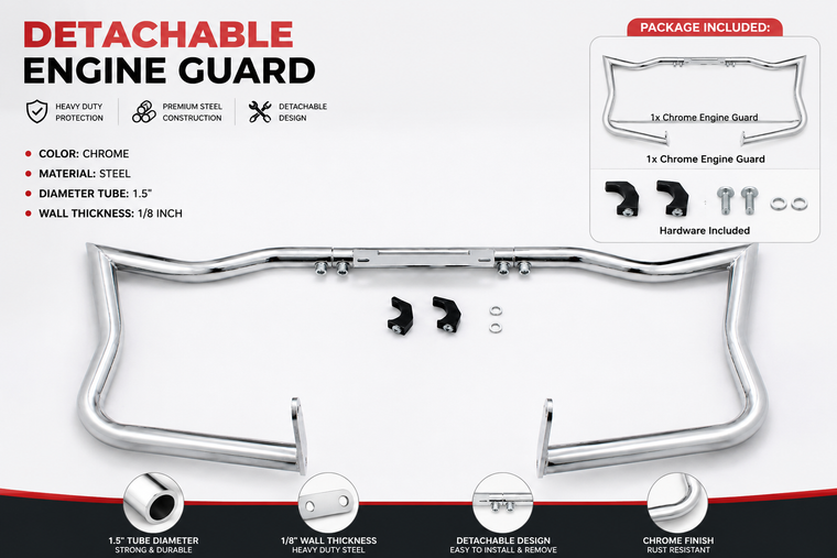 Engine guard Highway Crash Bar Chrome Fits Honda Fury VT1300CX 2010-2023 New 1.5