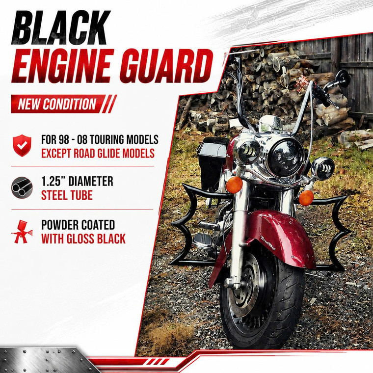 ENGINE GUARD HIGHWAY CRASH BAR 4 HARLEY TOURING ROAD KING STREET GLIDE 1998-08