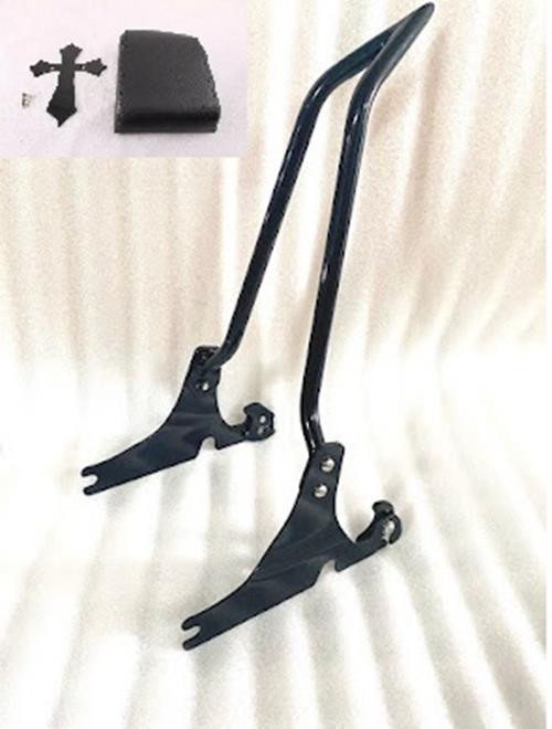 TALL BACKREST SISSY BAR BLACK PAD HARLEY SOFTAIL HERITAGE CUSTOM DELUXE SPRINGER
